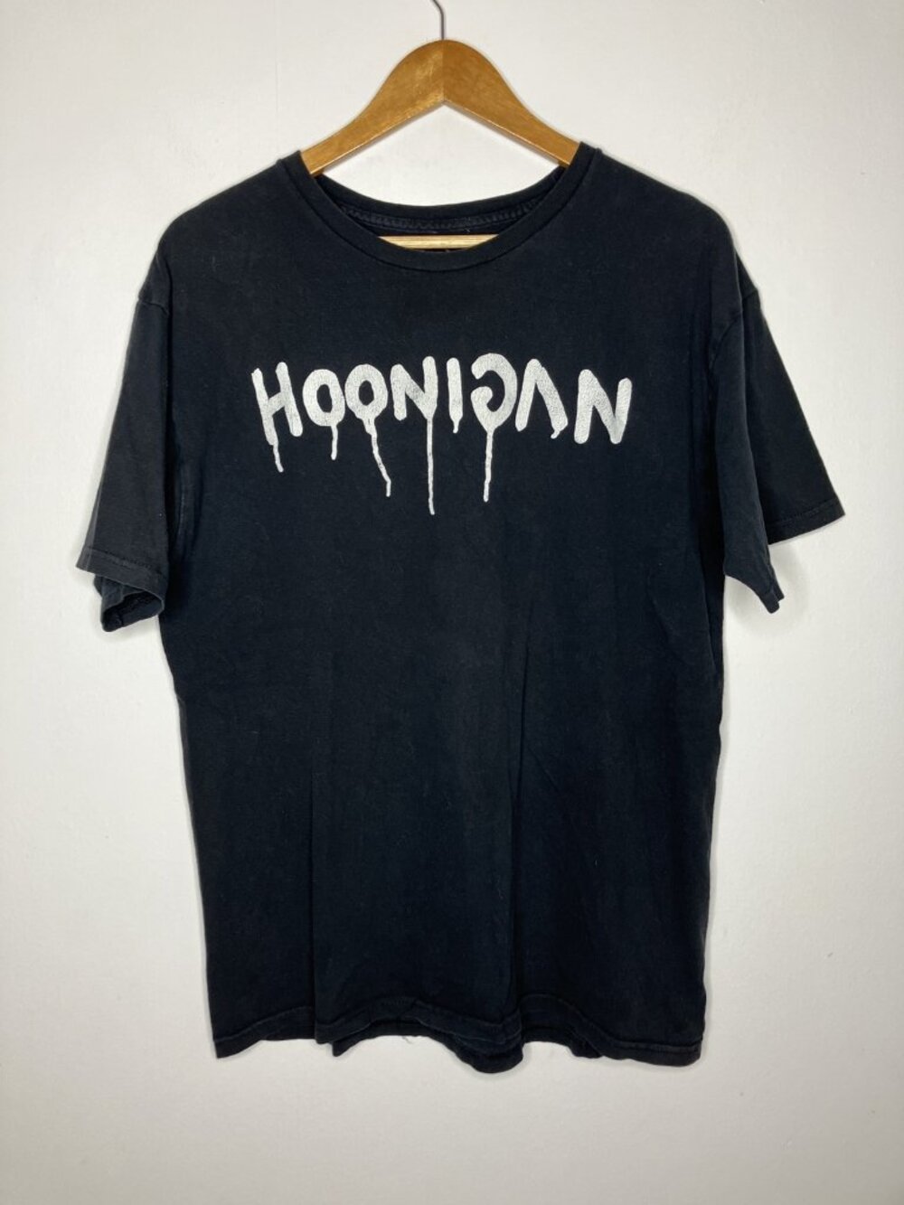 Hoonigan Trouble Andrew Men's Black Drip Logo Short Sleeve T-Shirt Size L Large